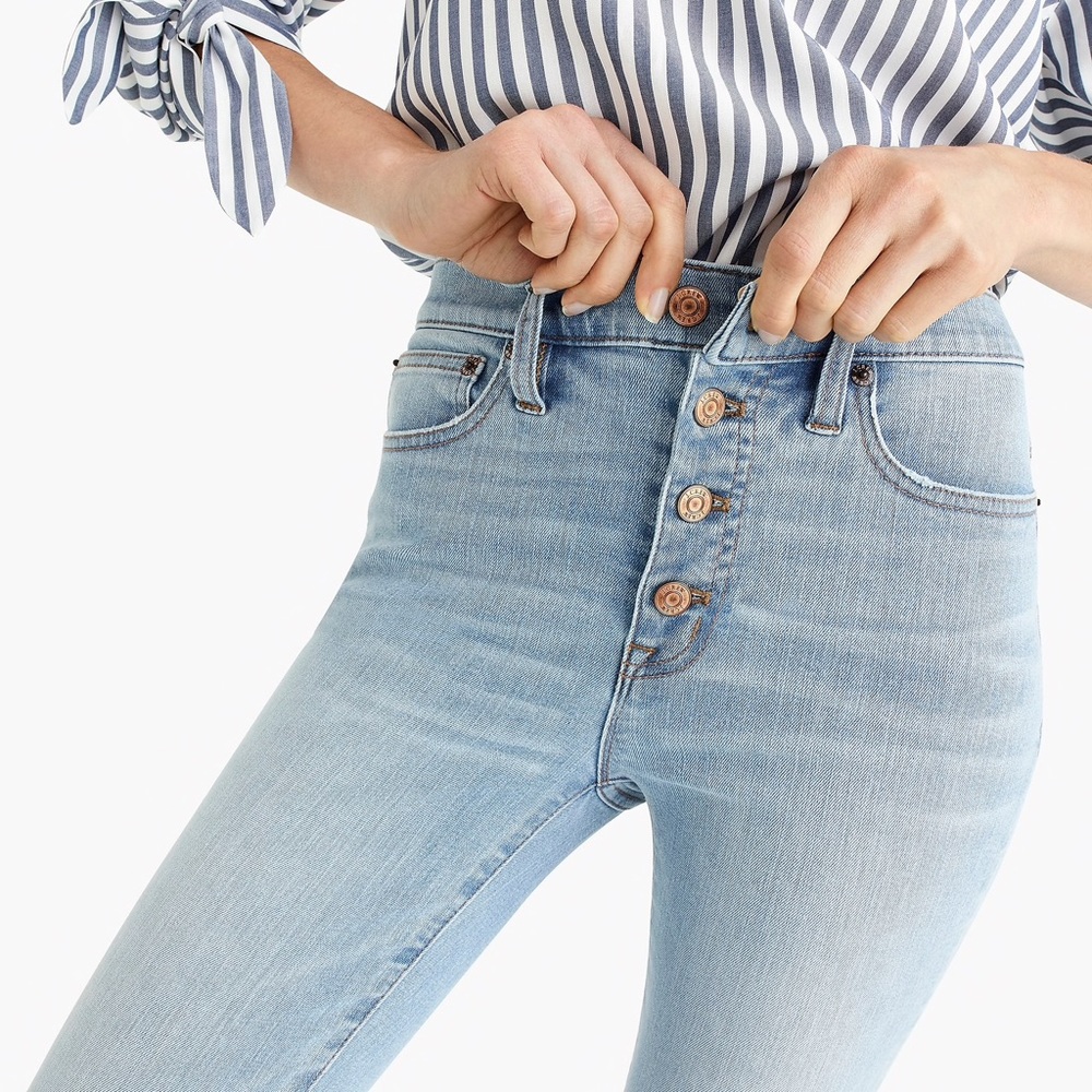J.CREW Button Fly Toothpick Light Blue Jeans - Picture 2 of 8